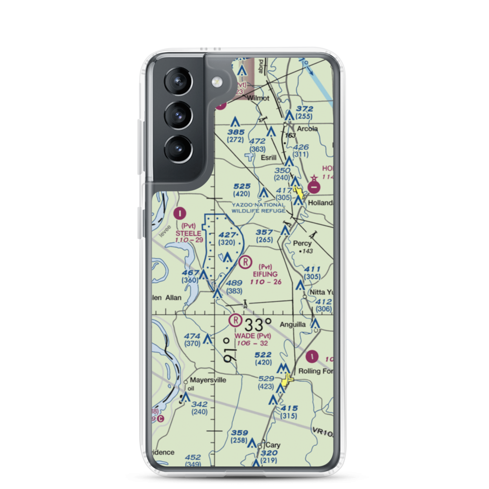 Eifling Farms Airport (MS13) VFR Sectional Samsung Case Samsung Galaxy S21 model shown