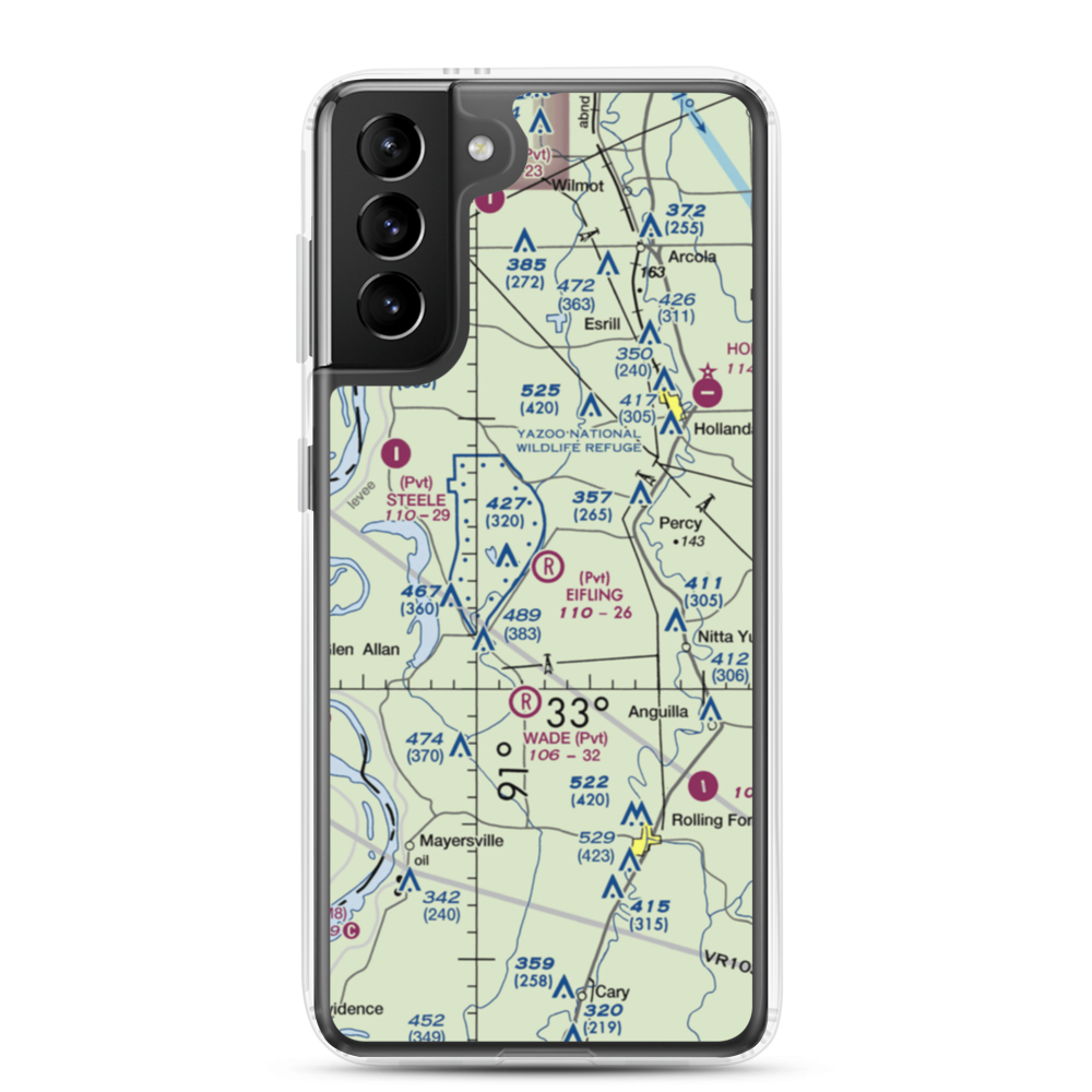 Eifling Farms Airport (MS13) VFR Sectional Samsung Case Samsung Galaxy S21 Plus model shown