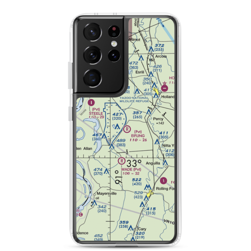 Eifling Farms Airport (MS13) VFR Sectional Samsung Case Samsung Galaxy S21 Ultra model shown
