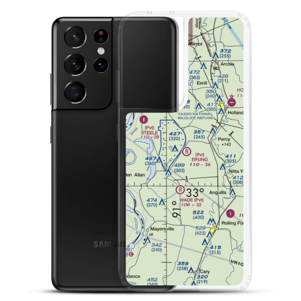 Eifling Farms Airport (MS13) VFR Sectional Samsung Case Samsung Galaxy S21 Ultra model shown