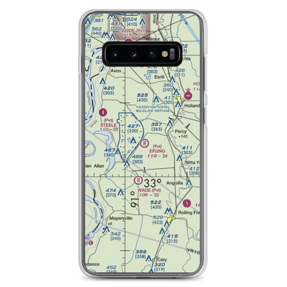 Eifling Farms Airport (MS13) VFR Sectional Samsung Case Samsung Galaxy S10+ model shown