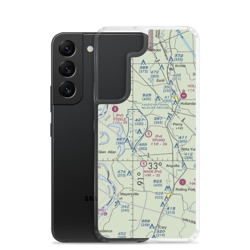 Eifling Farms Airport (MS13) VFR Sectional Samsung Case Samsung Galaxy S22 model shown