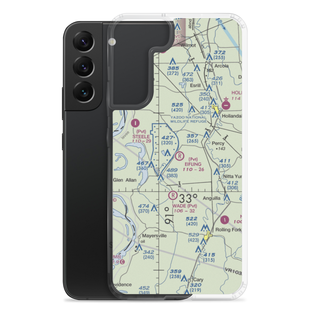 Eifling Farms Airport (MS13) VFR Sectional Samsung Case Samsung Galaxy S22 Plus model shown