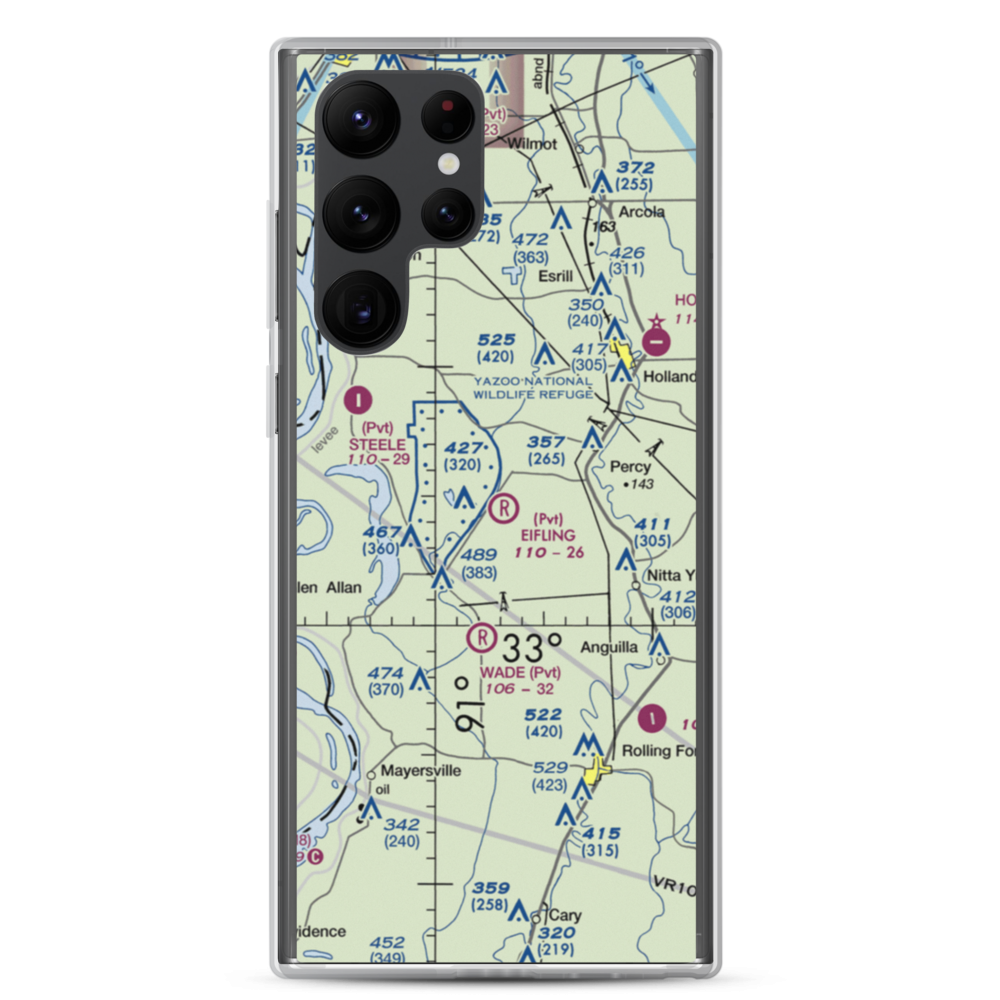 Eifling Farms Airport (MS13) VFR Sectional Samsung Case Samsung Galaxy S22 Ultra model shown
