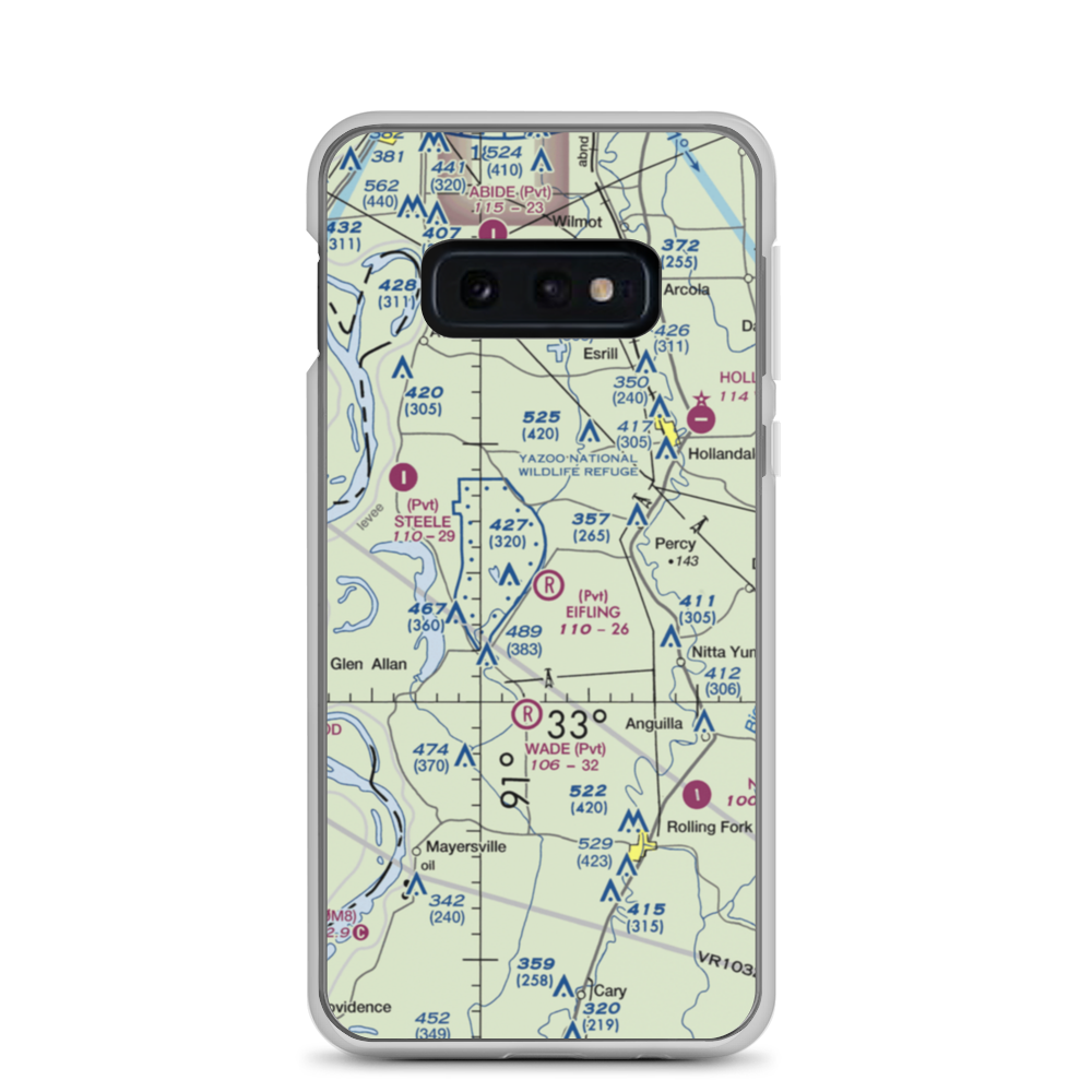 Eifling Farms Airport (MS13) VFR Sectional Samsung Case Samsung Galaxy S10e model shown