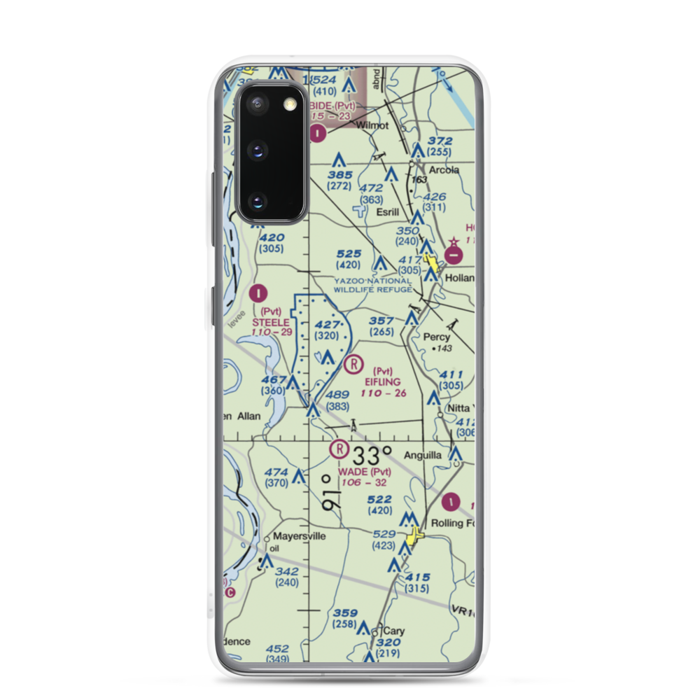 Eifling Farms Airport (MS13) VFR Sectional Samsung Case Samsung Galaxy S20 model shown