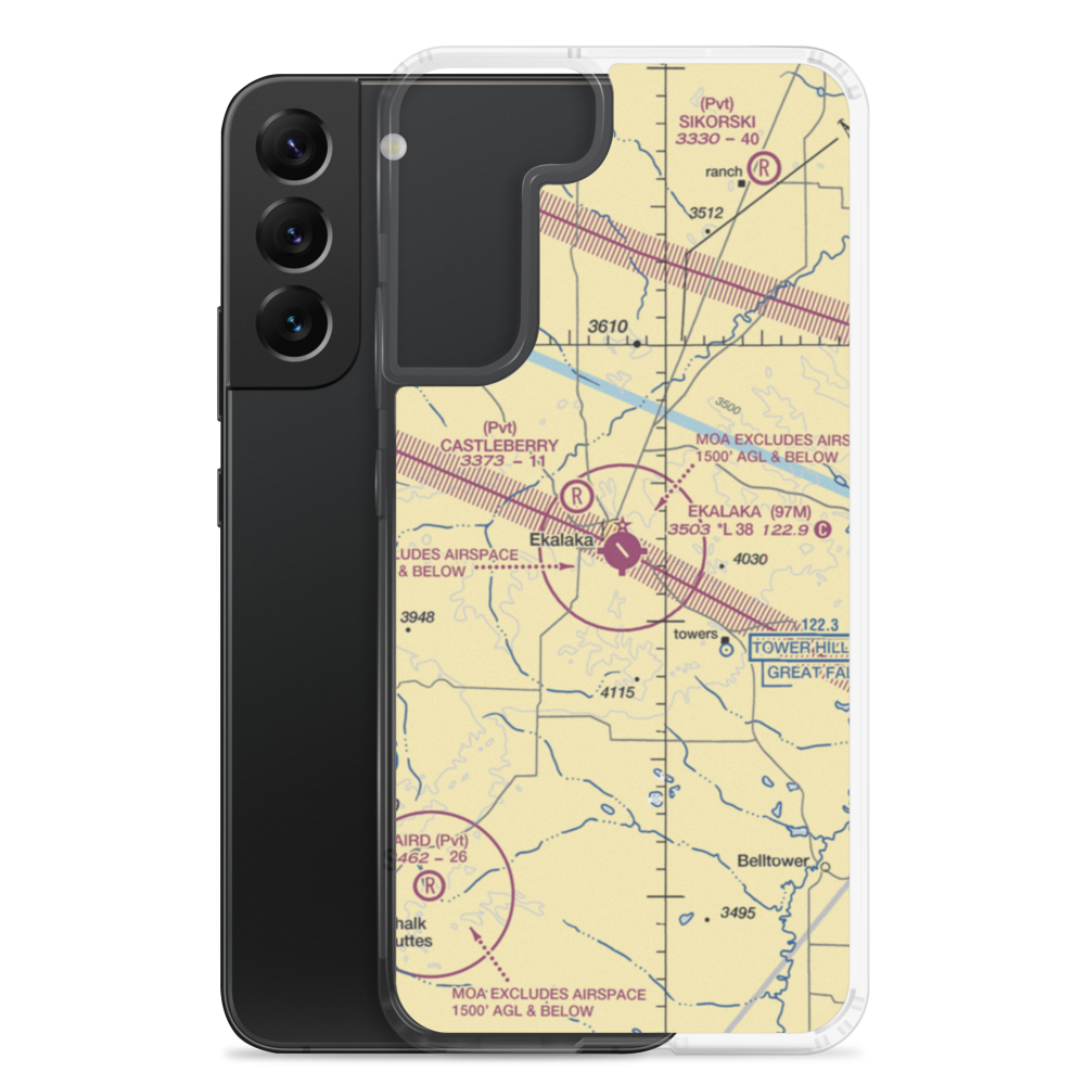 Ekalaka Airport (97M) VFR Sectional Samsung Case Samsung Galaxy S22 Plus model shown