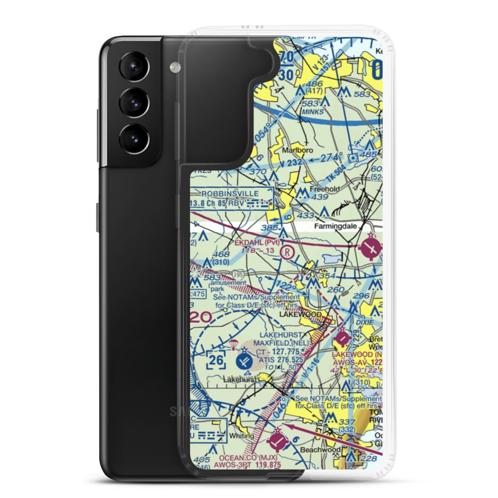 Ekdahl Airport (NJ59) VFR Sectional Samsung Case Samsung Galaxy S21 Plus model shown