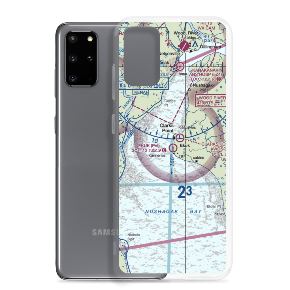 Ekuk Airport (KKU) VFR Sectional Samsung Case Samsung Galaxy S20 Plus model shown
