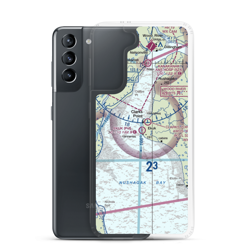 Ekuk Airport (KKU) VFR Sectional Samsung Case Samsung Galaxy S21 model shown