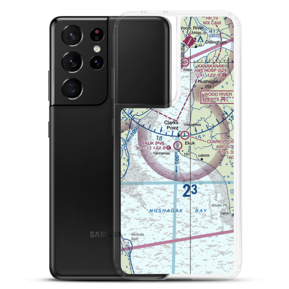 Ekuk Airport (KKU) VFR Sectional Samsung Case Samsung Galaxy S21 Ultra model shown