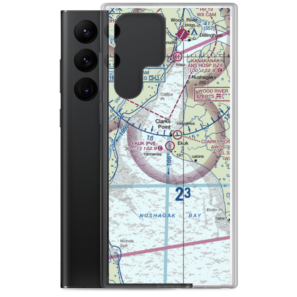 Ekuk Airport (KKU) VFR Sectional Samsung Case Samsung Galaxy S22 Ultra model shown