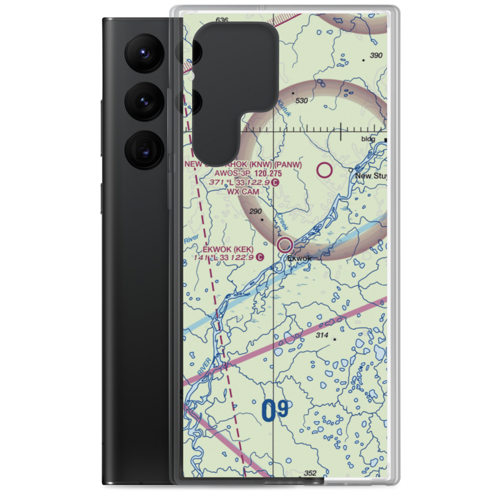 Ekwok Airport (KEK) VFR Sectional Samsung Case Samsung Galaxy S22 Ultra model shown
