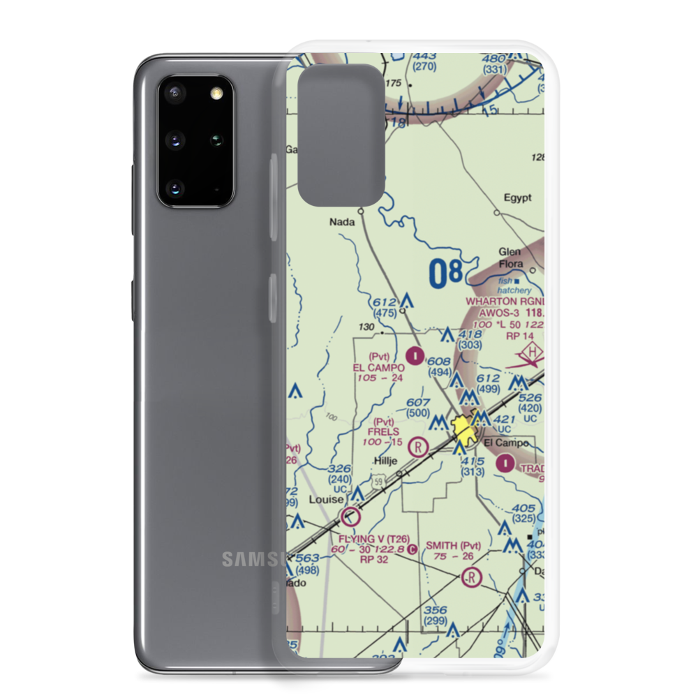 El Campo Airpark (TS96) VFR Sectional Samsung Case Samsung Galaxy S20 Plus model shown
