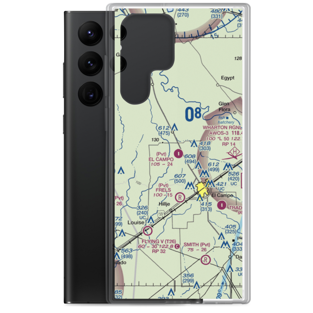 El Campo Airpark (TS96) VFR Sectional Samsung Case Samsung Galaxy S22 Ultra model shown
