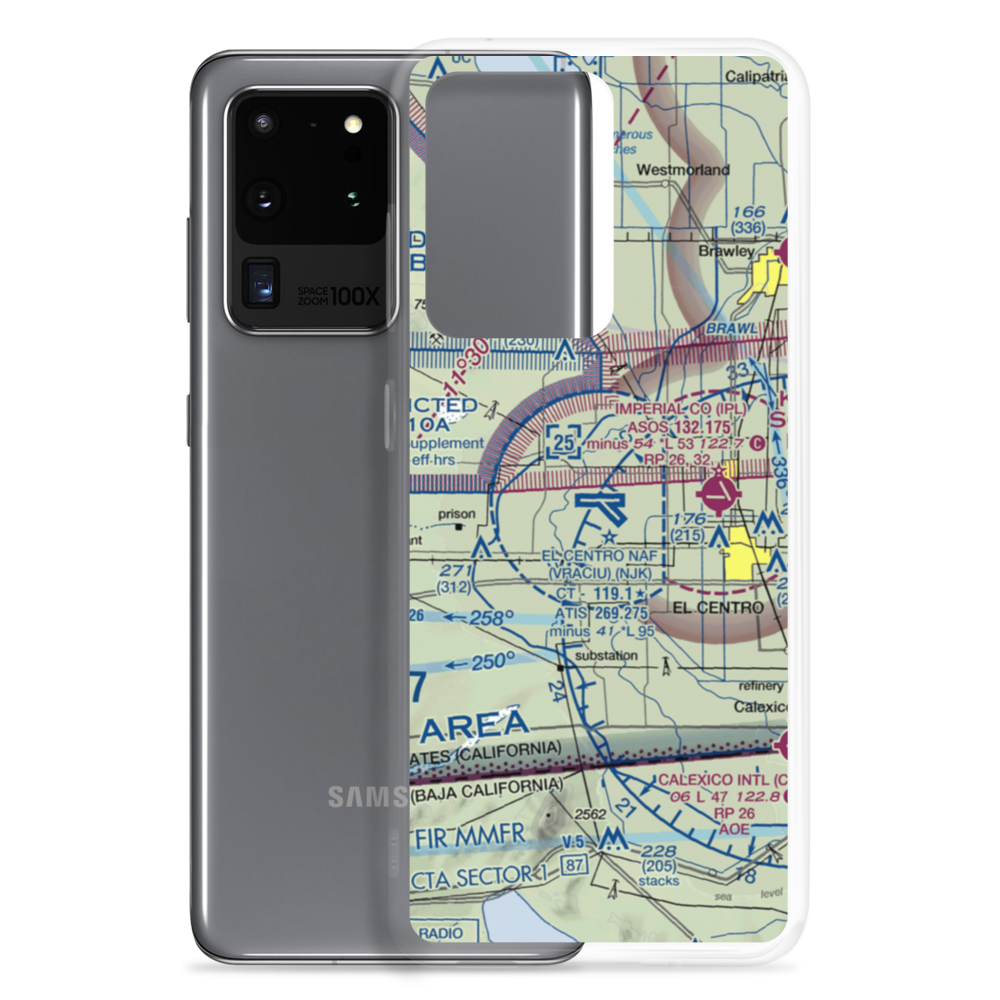 El Centro NAF Airport (Vraciu Field) (NJK) VFR Sectional Samsung Case Samsung Galaxy S20 Ultra model shown