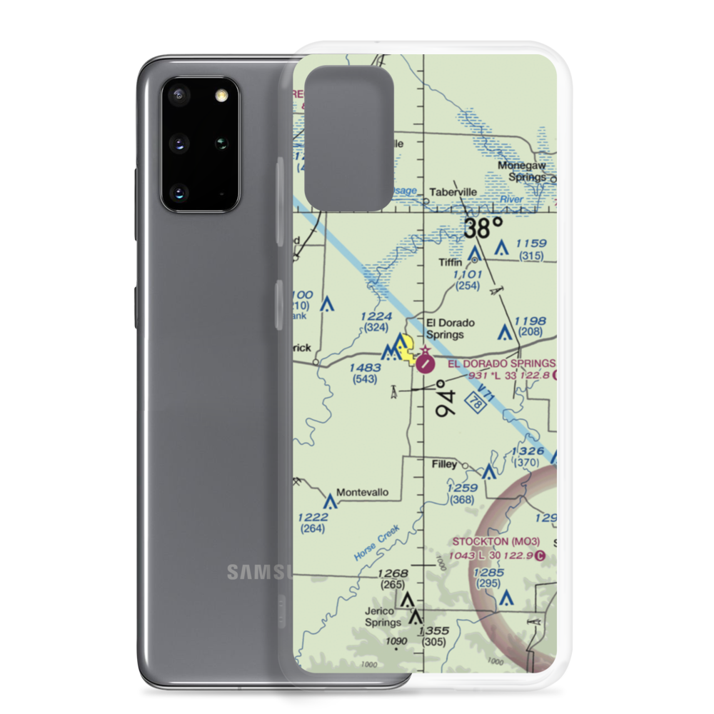 El Dorado Springs Memorial Airport (87K) VFR Sectional Samsung Case Samsung Galaxy S20 Plus model shown