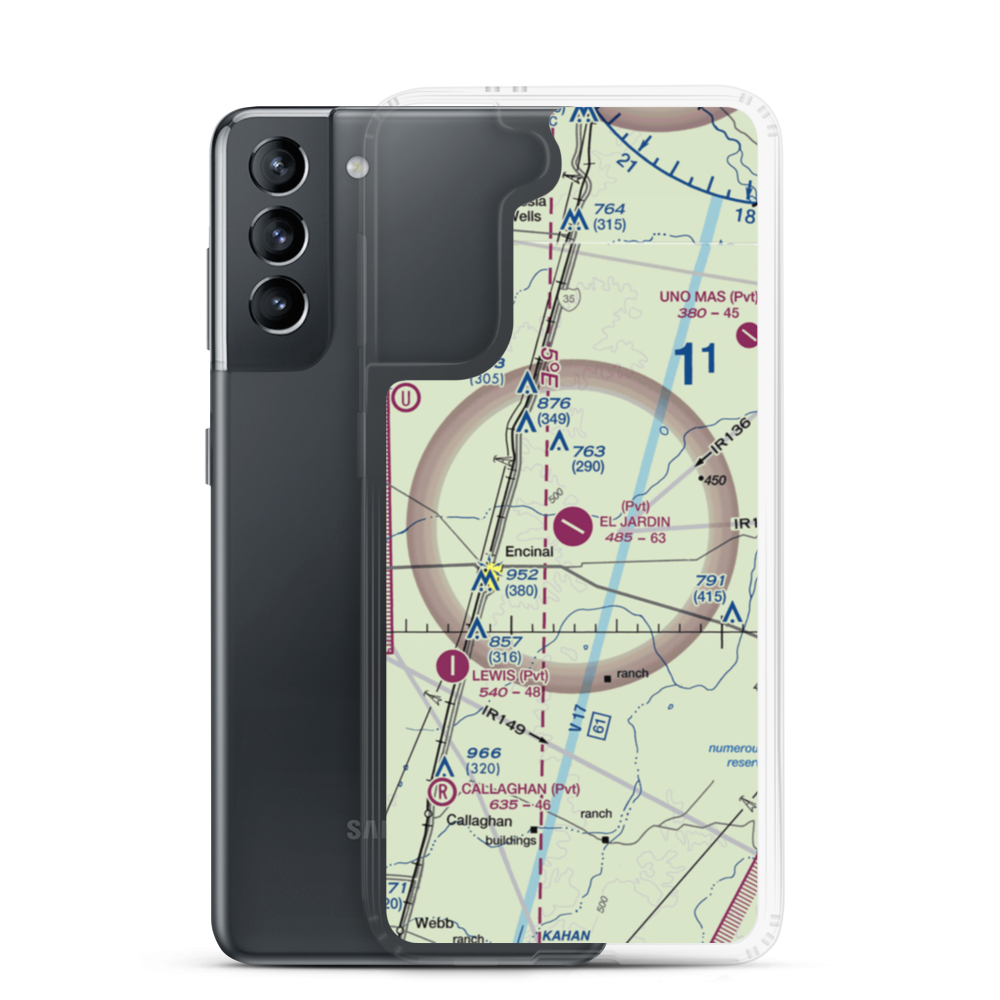El Jardin Ranch Airport (XA66) VFR Sectional Samsung Case Samsung Galaxy S21 model shown