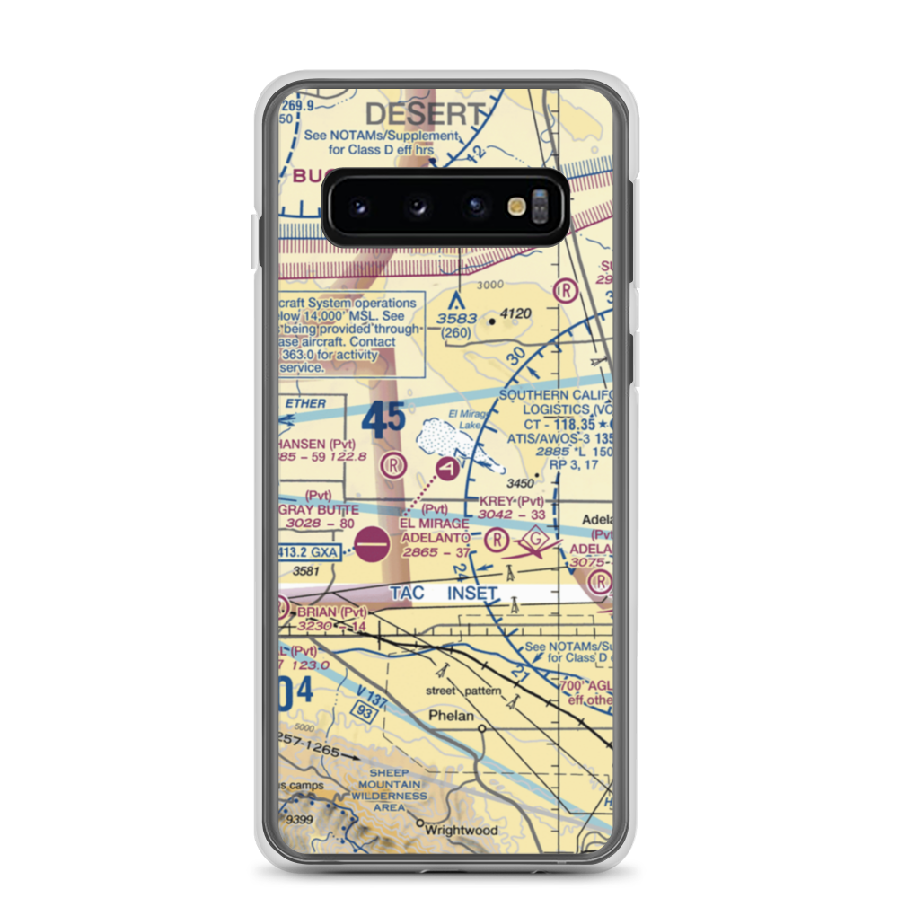 El Mirage Field Adelanto Airport (99CL) VFR Sectional Samsung Case Samsung Galaxy S10 model shown