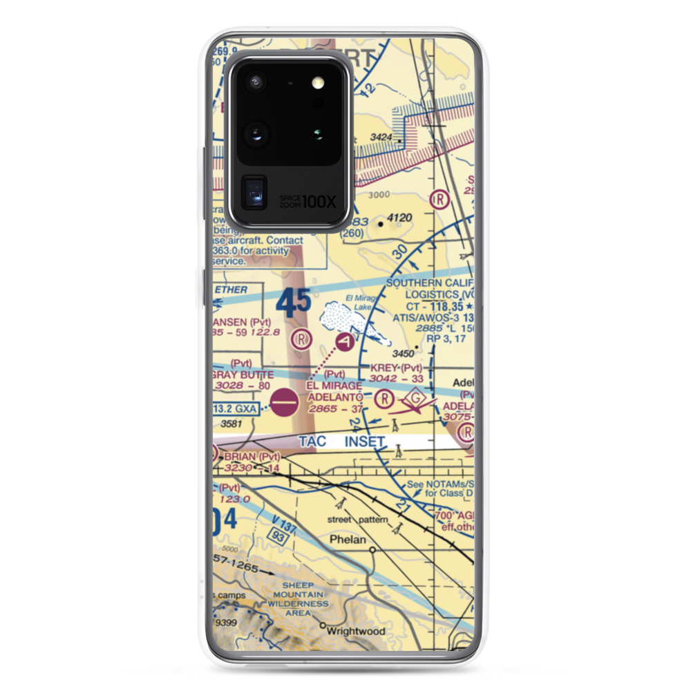 El Mirage Field Adelanto Airport (99CL) VFR Sectional Samsung Case Samsung Galaxy S20 Ultra model shown