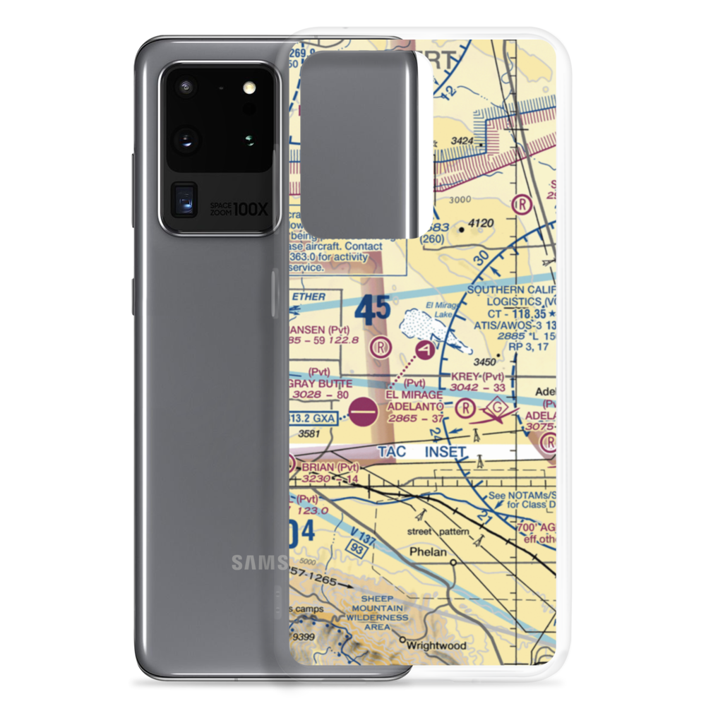 El Mirage Field Adelanto Airport (99CL) VFR Sectional Samsung Case Samsung Galaxy S20 Ultra model shown