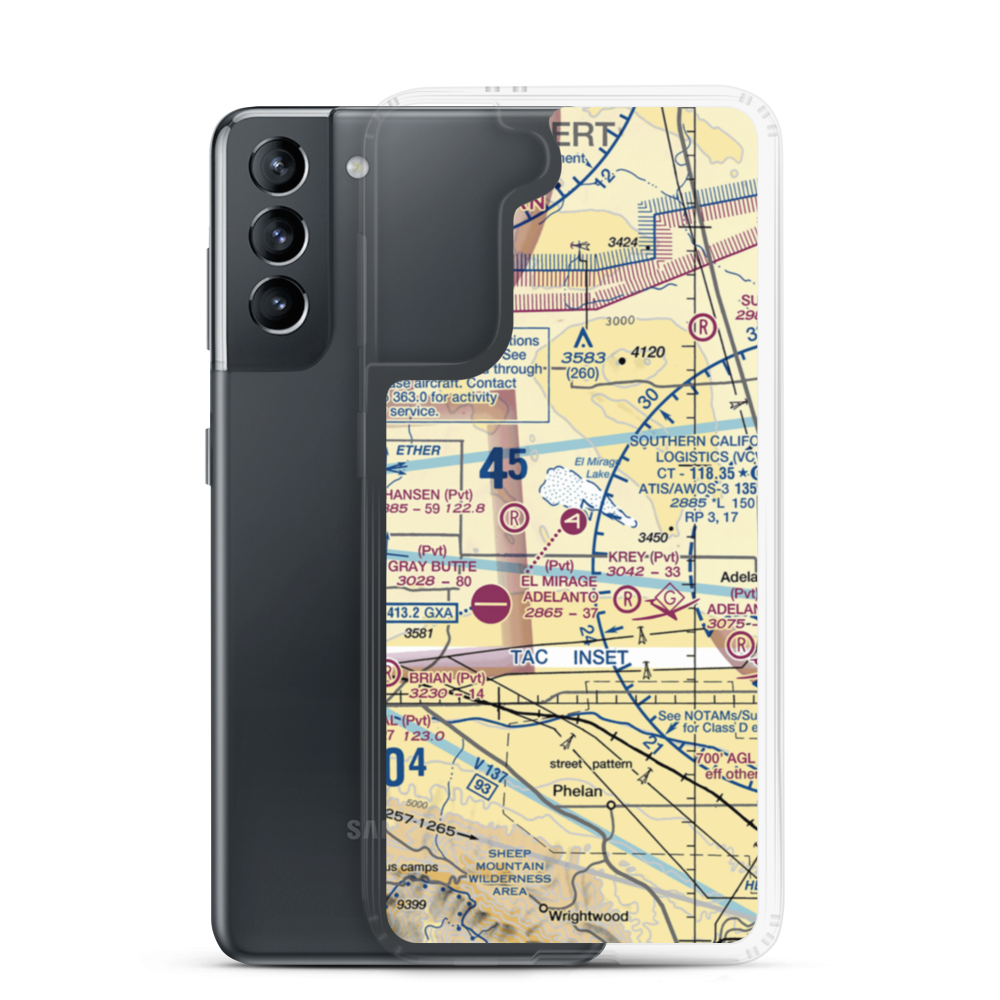 El Mirage Field Adelanto Airport (99CL) VFR Sectional Samsung Case Samsung Galaxy S21 model shown