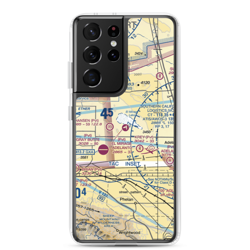 El Mirage Field Adelanto Airport (99CL) VFR Sectional Samsung Case Samsung Galaxy S21 Ultra model shown