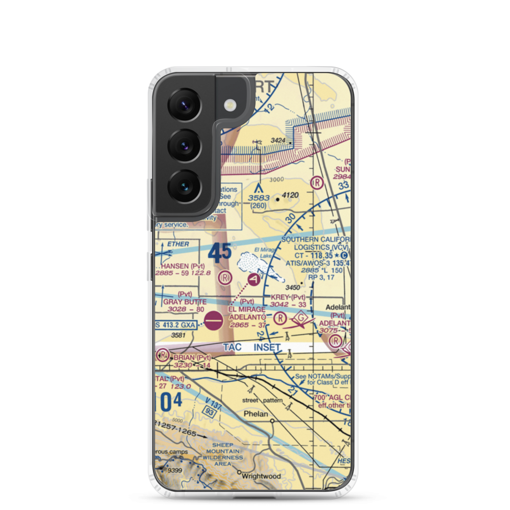 El Mirage Field Adelanto Airport (99CL) VFR Sectional Samsung Case Samsung Galaxy S22 model shown