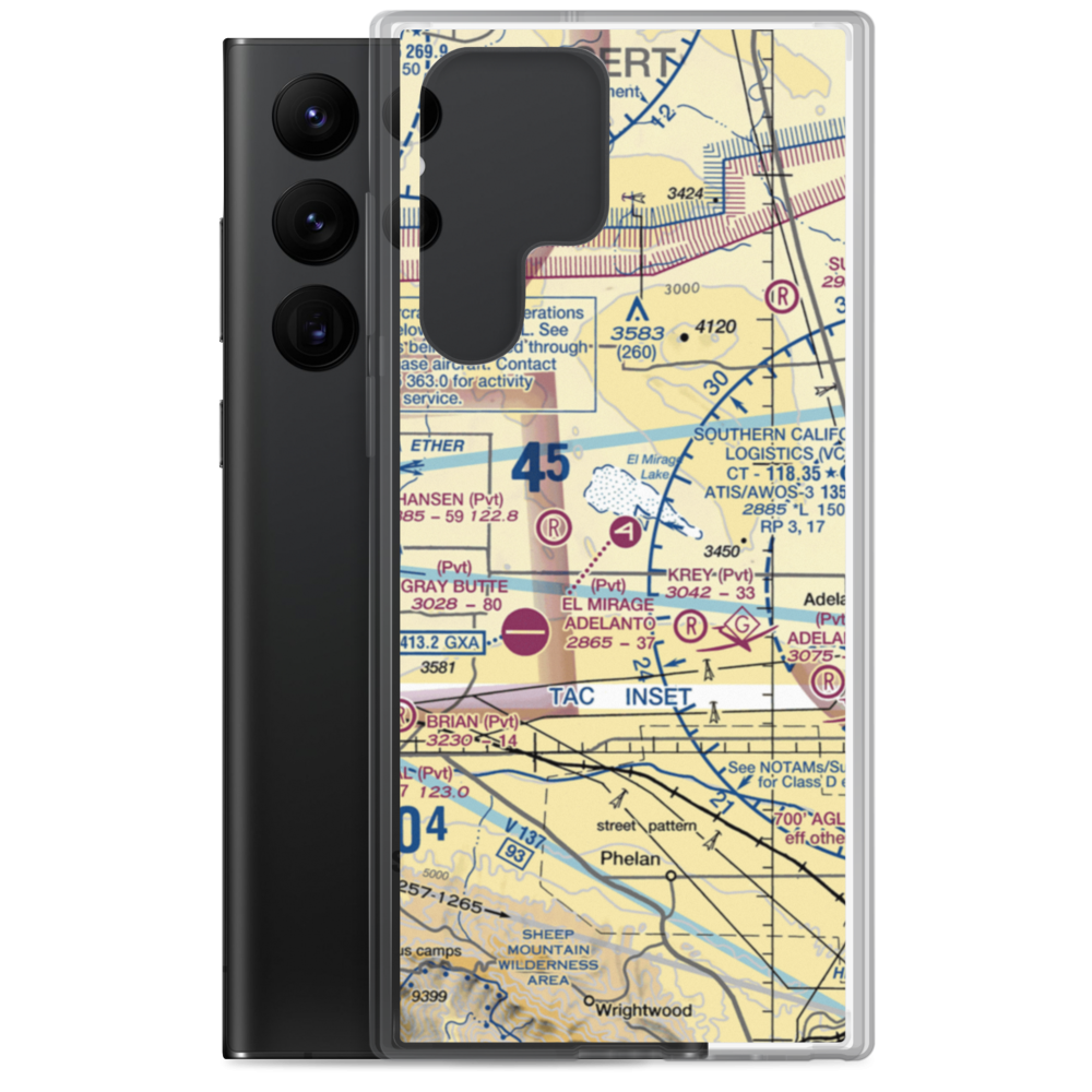 El Mirage Field Adelanto Airport (99CL) VFR Sectional Samsung Case Samsung Galaxy S22 Ultra model shown