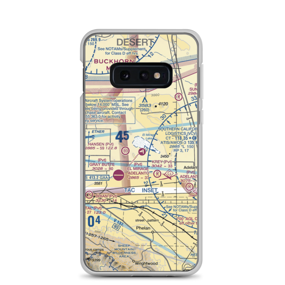 El Mirage Field Adelanto Airport (99CL) VFR Sectional Samsung Case Samsung Galaxy S10e model shown