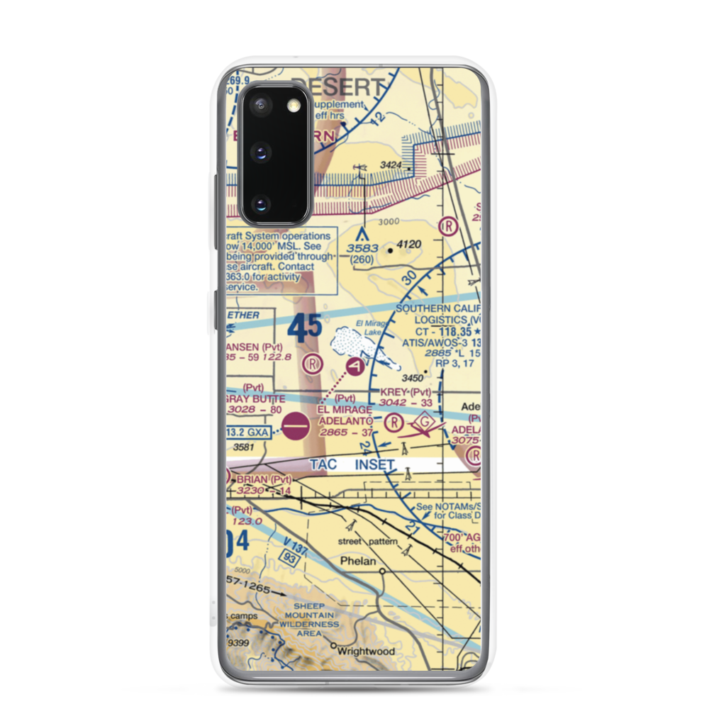 El Mirage Field Adelanto Airport (99CL) VFR Sectional Samsung Case Samsung Galaxy S20 model shown