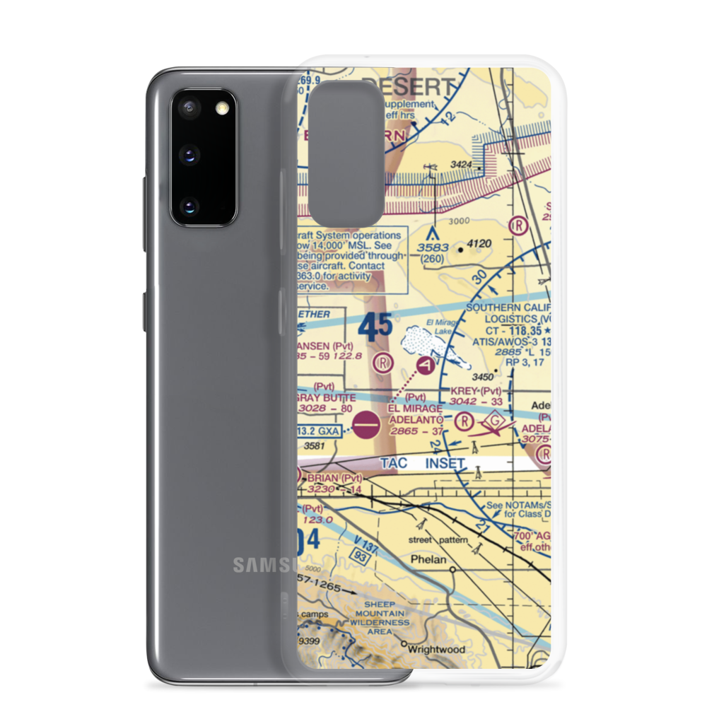 El Mirage Field Adelanto Airport (99CL) VFR Sectional Samsung Case Samsung Galaxy S20 model shown