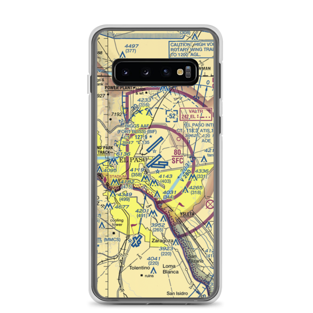 El Paso International Airport (ELP) VFR Sectional Samsung Case Samsung Galaxy S10 model shown
