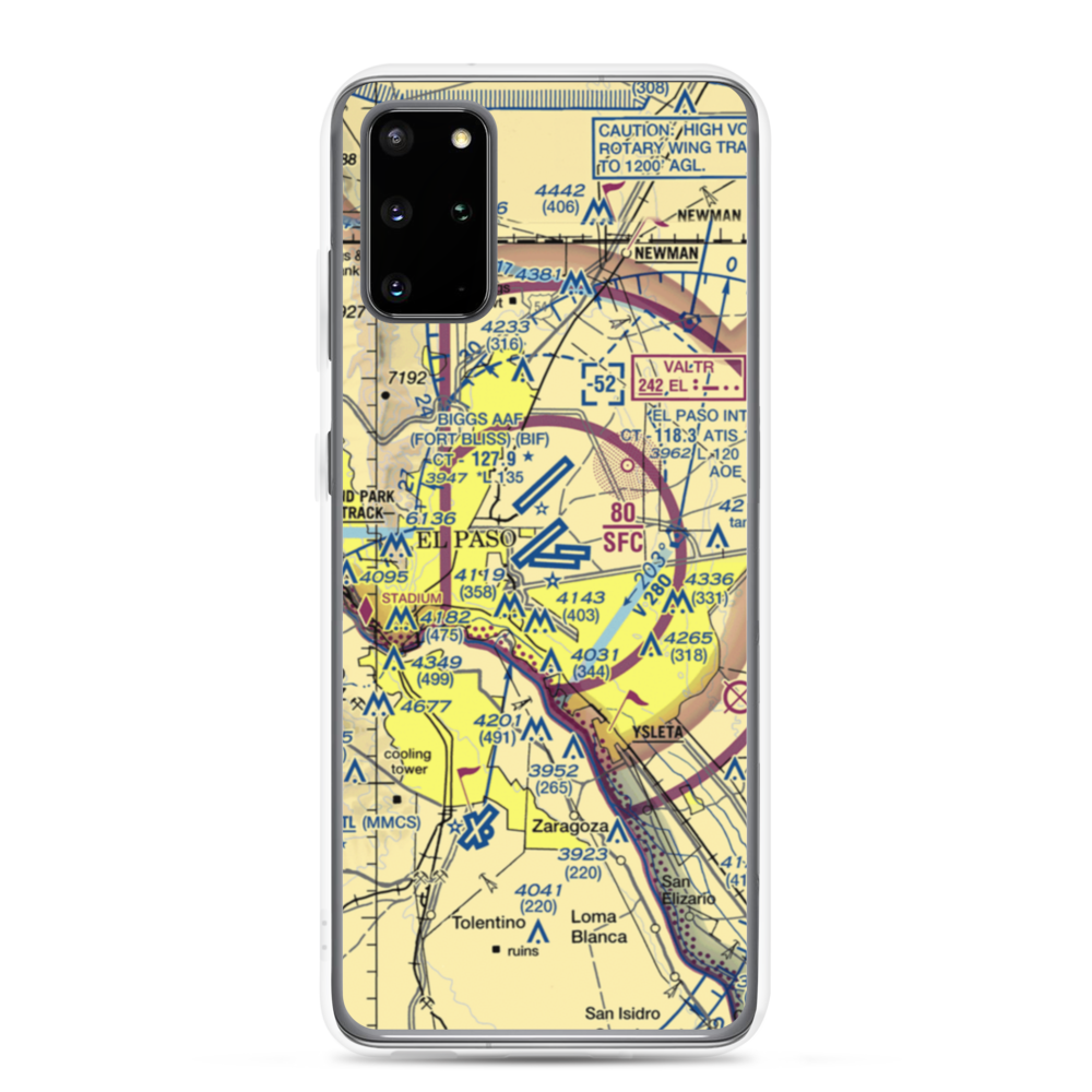 El Paso International Airport (ELP) VFR Sectional Samsung Case Samsung Galaxy S20 Plus model shown