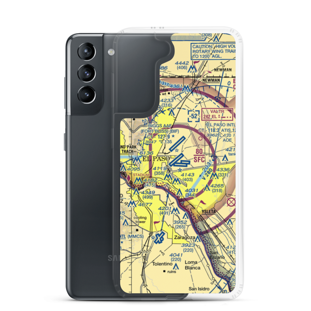 El Paso International Airport (ELP) VFR Sectional Samsung Case Samsung Galaxy S21 model shown