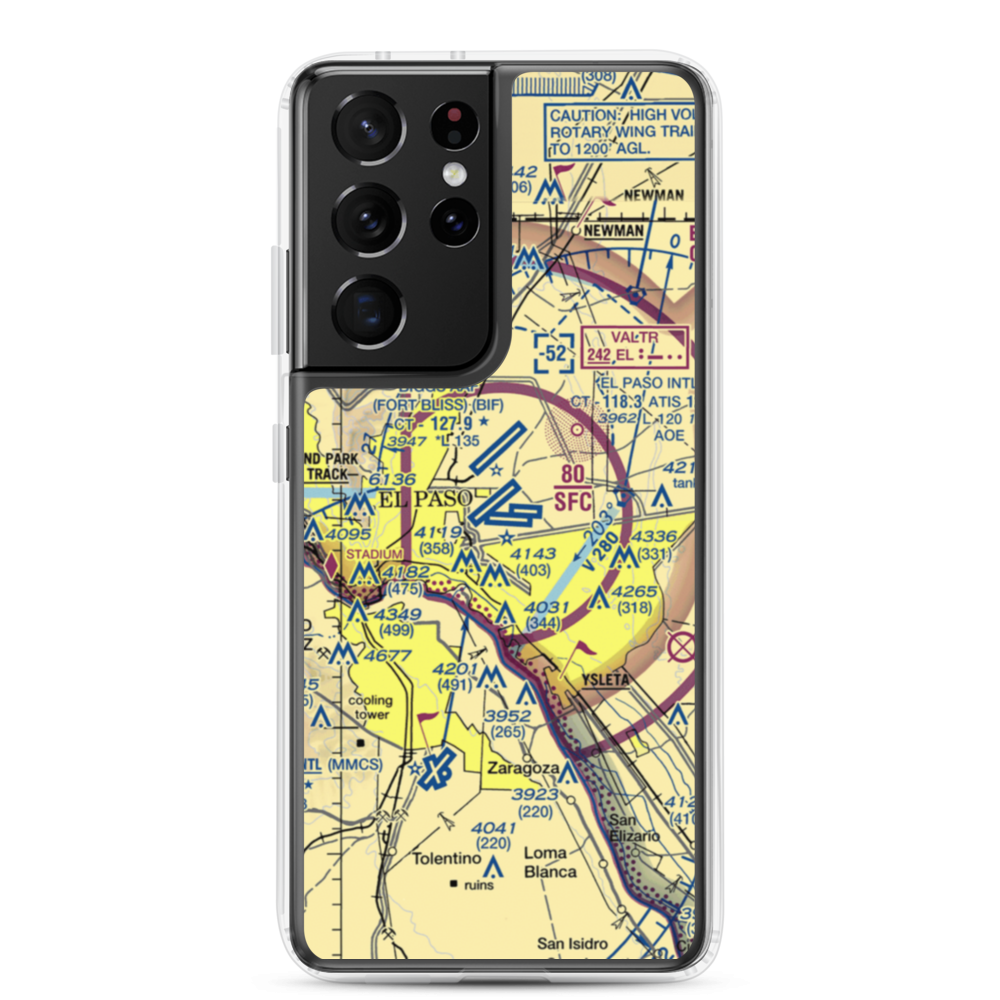 El Paso International Airport (ELP) VFR Sectional Samsung Case Samsung Galaxy S21 Ultra model shown