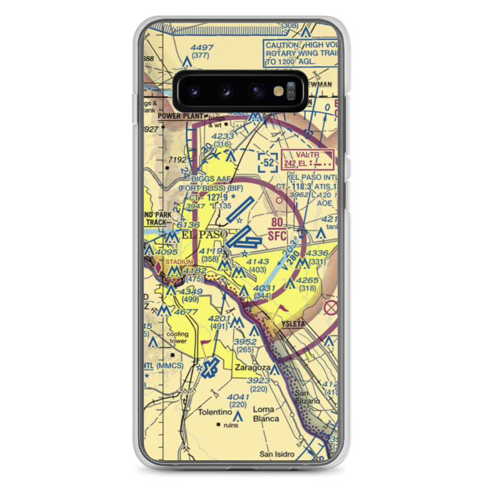 El Paso International Airport (ELP) VFR Sectional Samsung Case Samsung Galaxy S10+ model shown
