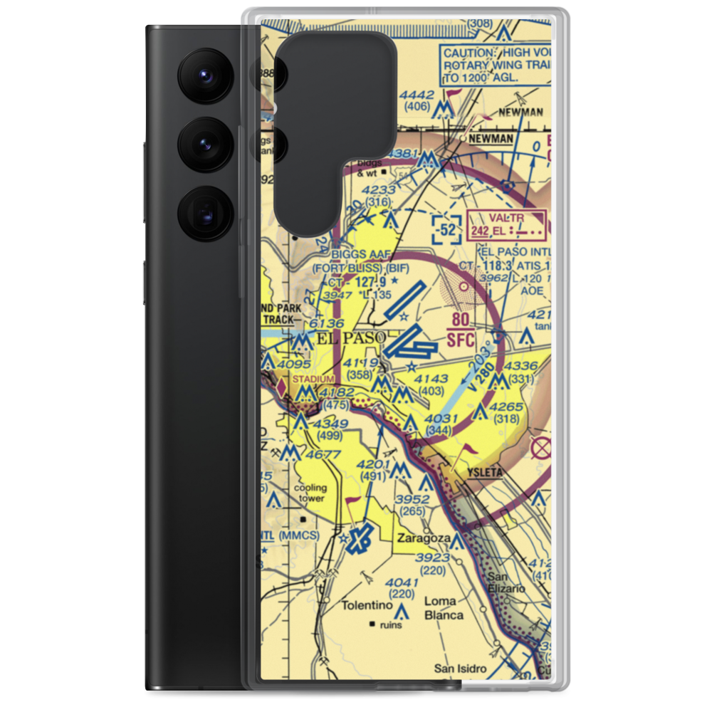 El Paso International Airport (ELP) VFR Sectional Samsung Case Samsung Galaxy S22 Ultra model shown