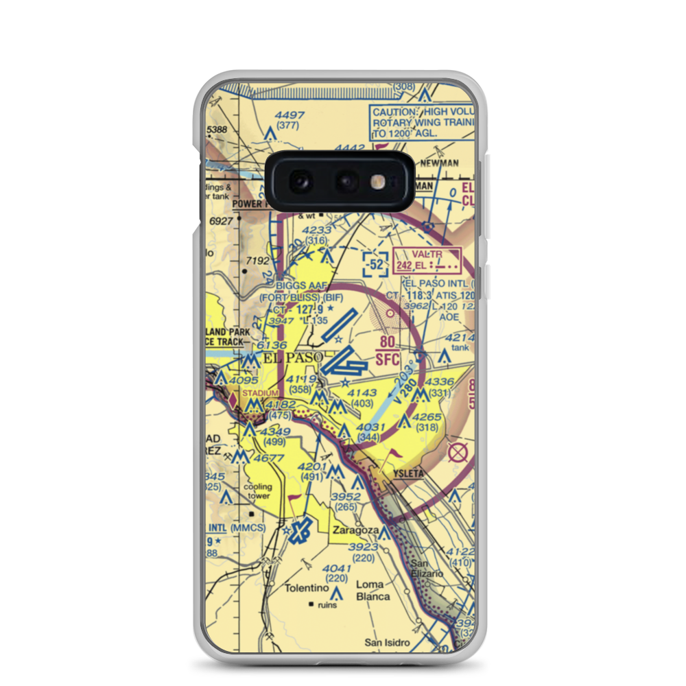 El Paso International Airport (ELP) VFR Sectional Samsung Case Samsung Galaxy S10e model shown
