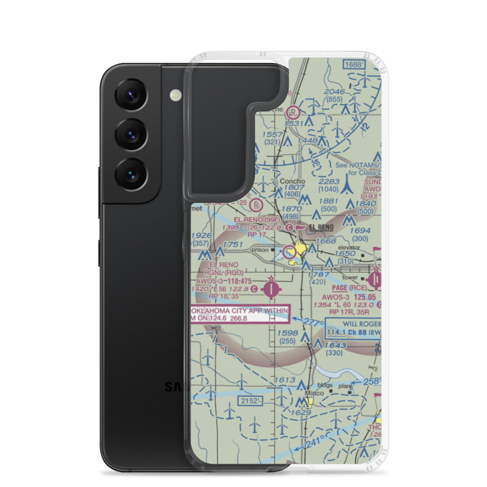 El Reno Airport (99F) VFR Sectional Samsung Case Samsung Galaxy S22 model shown