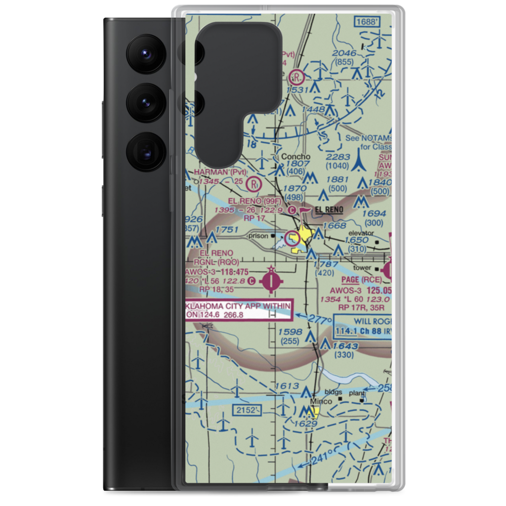 El Reno Airport (99F) VFR Sectional Samsung Case Samsung Galaxy S22 Ultra model shown