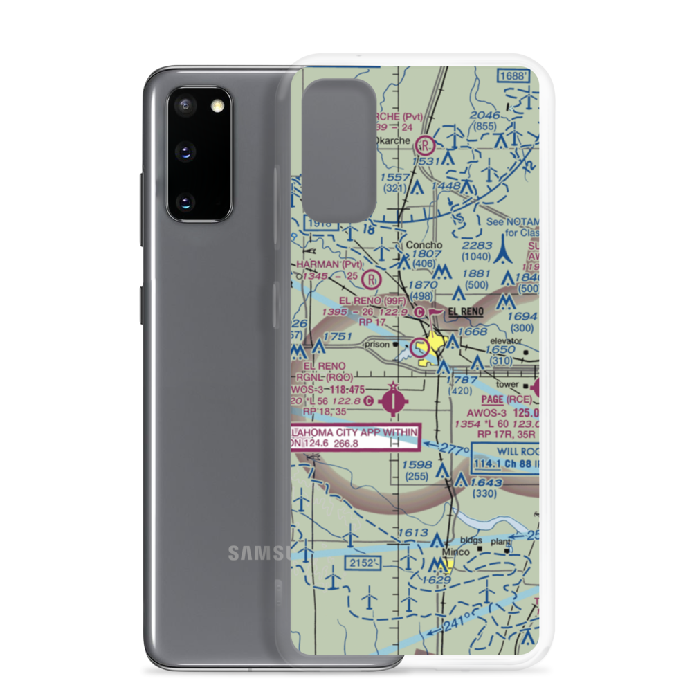El Reno Airport (99F) VFR Sectional Samsung Case Samsung Galaxy S20 model shown