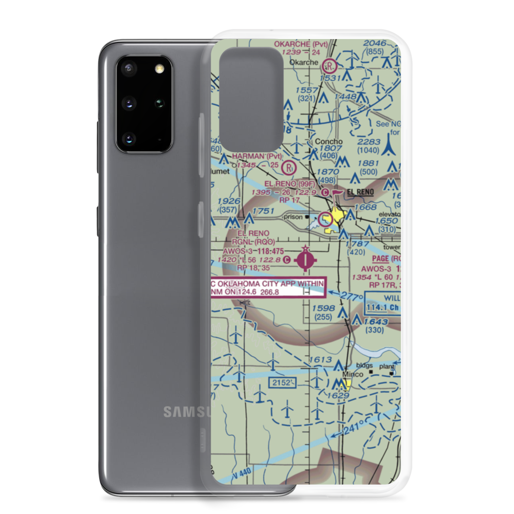 El Reno Regional Airport (RQO) VFR Sectional Samsung Case Samsung Galaxy S20 Plus model shown