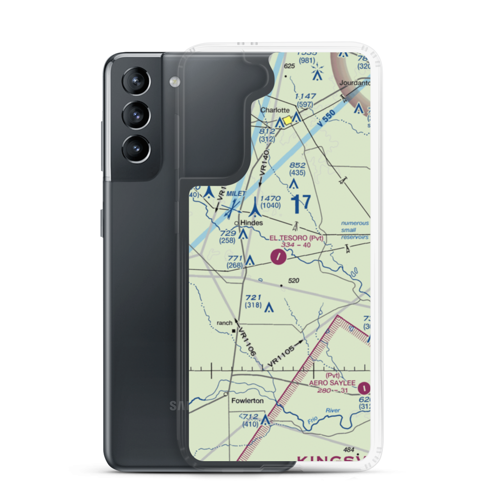 El Tesoro Ranch Airport (02TS) VFR Sectional Samsung Case Samsung Galaxy S21 model shown