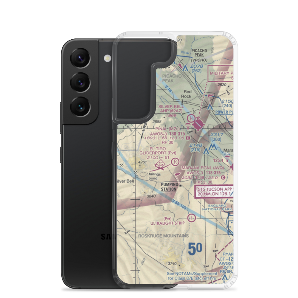 El Tiro Gliderport (AZ67) VFR Sectional Samsung Case Samsung Galaxy S22 model shown