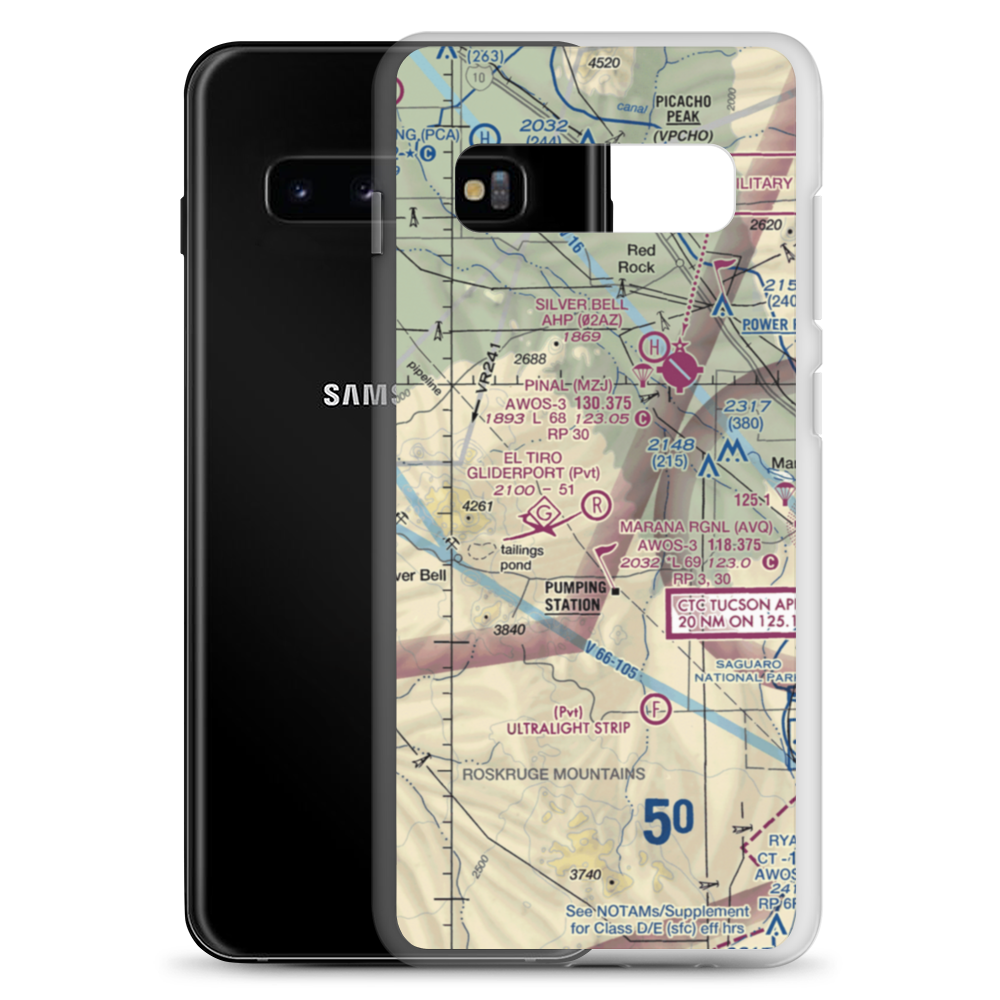 El Tiro Gliderport (AZ67) VFR Sectional Samsung Case Samsung Galaxy S10+ model shown