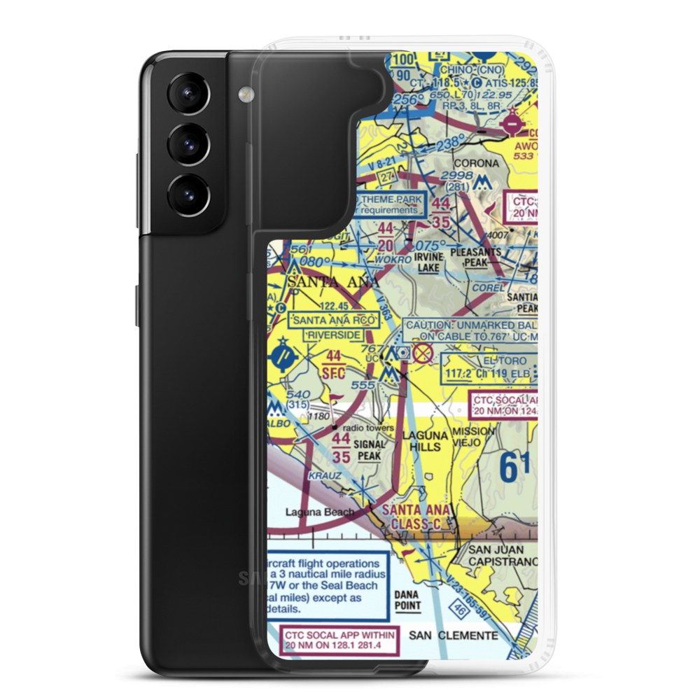 El Toro Marine Corps Air Station (NZJ) VFR Sectional Samsung Case Samsung Galaxy S21 Plus model shown