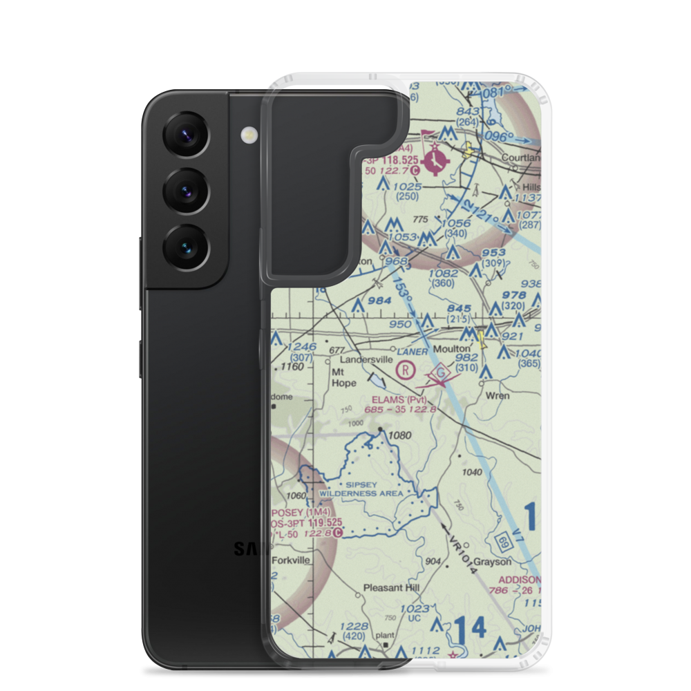Elam's Landing Airport (AL34) VFR Sectional Samsung Case Samsung Galaxy S22 model shown
