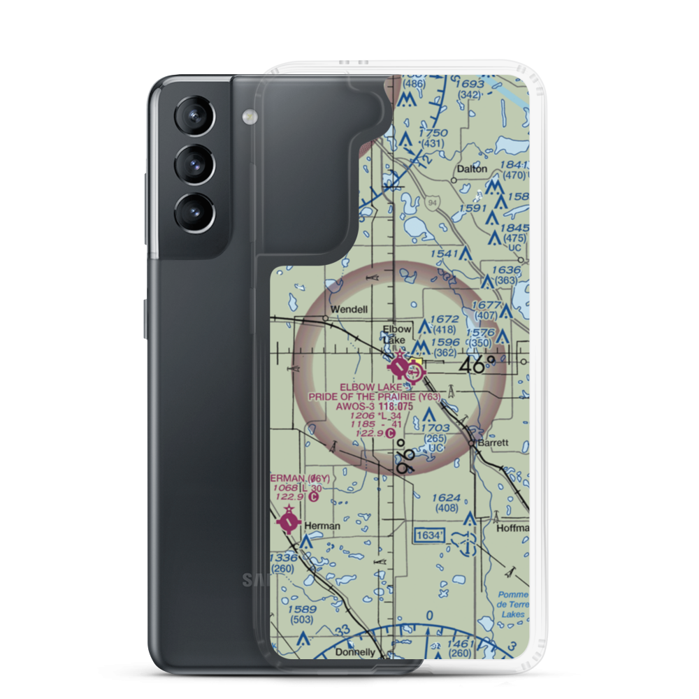 Elbow Lake Municipal - Pride of the Prairie Airport (Y63) VFR Sectional Samsung Case Samsung Galaxy S21 model shown