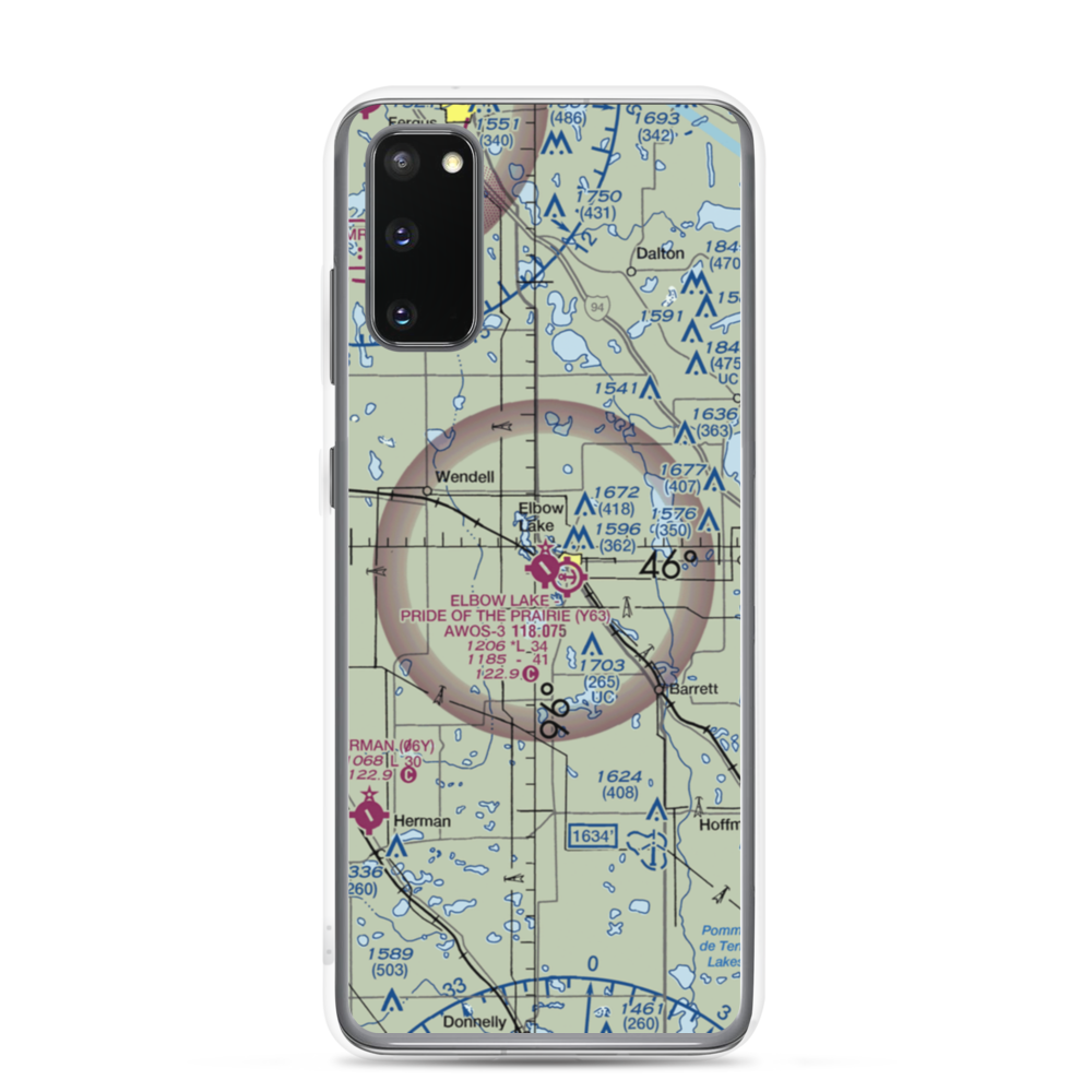 Elbow Lake Municipal - Pride of the Prairie Airport (Y63) VFR Sectional Samsung Case Samsung Galaxy S20 model shown